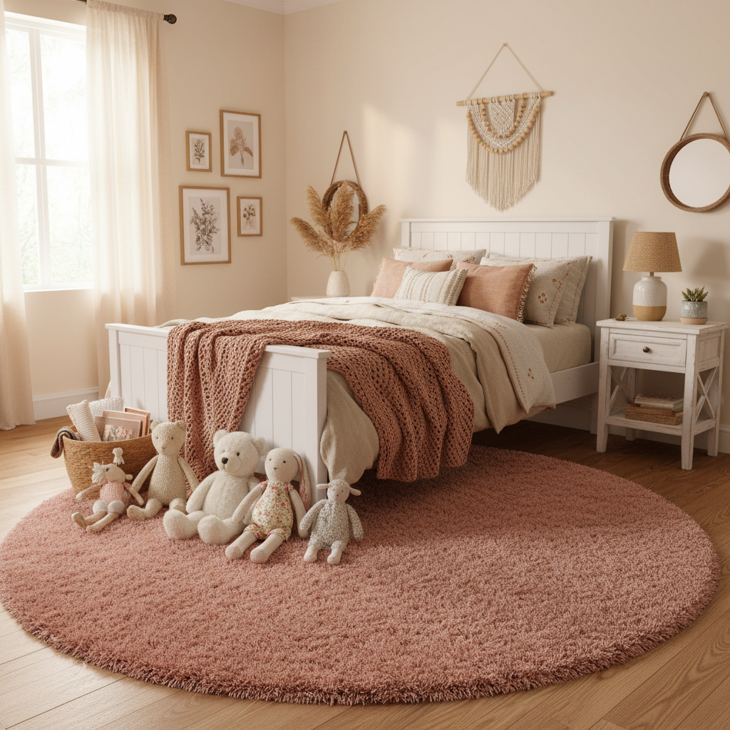 Fluffy Round Area Rugs for a Girls Room Bought in Spring, Tested in Winter: The Cozy Factor Nobody Plans For