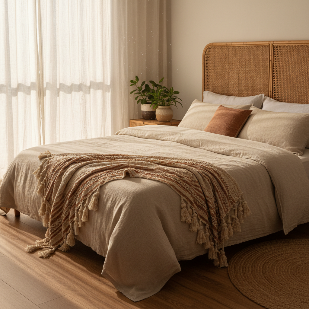 A Boho Cotton Throw Blanket for King Bed You Only Need 1: Fading from Washing, Not from Daily Use