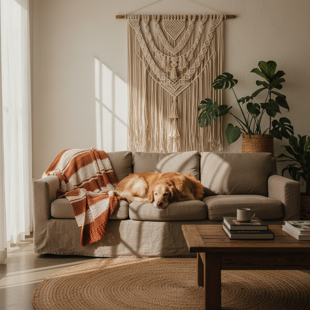 The Real Tension Behind Boho Couch Slipcovers in Dog-Friendly Living Rooms (And How to Resolve It)