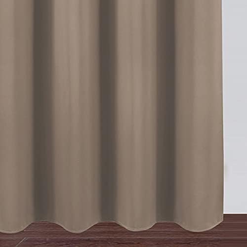 LEMOMO Cappuccino Blackout Curtains 66 x 63 Inch Length/Set of 2 Curtain Panels/Thermal Insulated Room Darkening Blackout Curtains for Bedroom