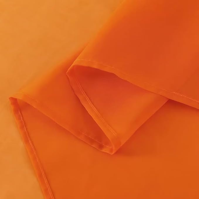 SpaceDresser Basic Rod Pocket Sheer Voile Window Curtain Panels White 1 Pair 2 Panels 70 Width 108 Inch Long for Kitchen Bedroom Children Living Room Yard(Orange,70 W x 108 L)