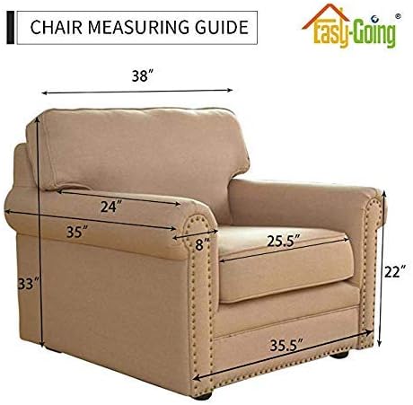 Easy-Going Chair Sofa Slipcover Reversible Sofa Cover Water Resistant Couch Cover Furniture Protector Cover with Elastic Straps for Pets Kids Children Dog Cat (Chair, Cyan/Ivory)