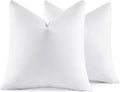 MIULEE 22x22 Pillow Inserts,Set of 2 Down Feather Throw Pillows for Couch Sofa Bed, Decorative Fluffy Throw Pillow Inserts Cotton Fabric,White