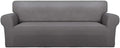 PureFit Super Stretch Sofa Slipcover – Spandex Non Slip Soft Couch Sofa Cover, Washable Furniture Protector with Non Skid Foam and Elastic Bottom for Kids, Pets （Sofa, Light Gray）