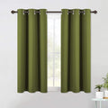 NICETOWN Blackout Curtains & Drapes for Bedroom, Olive Green, W34 x L48, Set of 2, Triple Weave Grommet Top Thermal Insulated Light Blocking Panels for Bathroom/Living Room