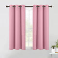 NICETOWN Rouge Pink Blackout Curtain Panels for Bedroom, 2 Panels, W42 x L40-inch, Thermal Insulated Grommet Top Blackout Draperies and Drapes for Basement