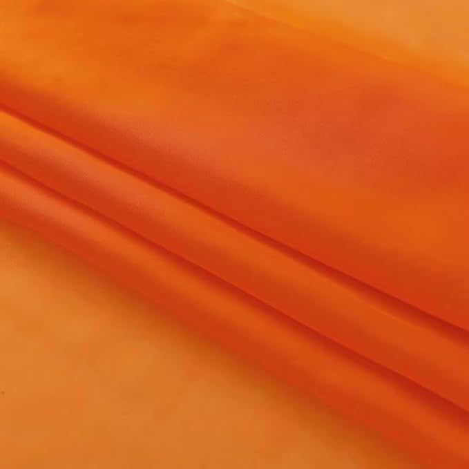 SpaceDresser Basic Rod Pocket Sheer Voile Window Curtain Panels Orange 1 Pair 2 Panels 26 Width 24 Inch Long for Kitchen Bedroom Children Living Room Yard（Orange，26Wx 24L）