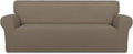 PureFit Super Stretch Sofa Slipcover – Spandex Non Slip Soft Couch Sofa Cover, Washable Furniture Protector with Non Skid Foam and Elastic Bottom for Kids, Pets （Sofa, Natural）