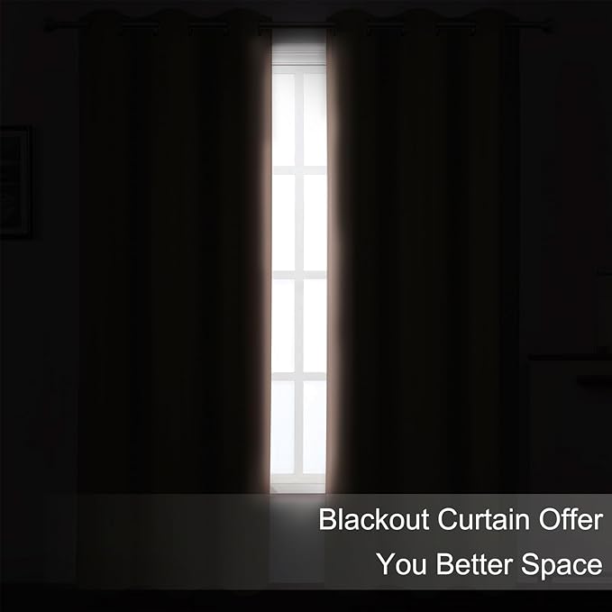 LEMOMO Blush Thermal Blackout Curtains/42 x 84 Inch/Set of 2 Panels Room Darkening Curtains for Bedroom