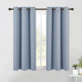 NICETOWN Blackout Curtains & Drapes for Bedroom, Vintage Blue, W34 x L48, Set of 2, Triple Weave Grommet Top Thermal Insulated Light Blocking Panels for Bathroom/Living Room