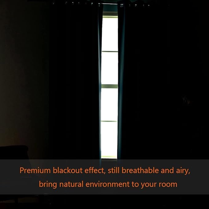 H.VERSAILTEX Blackout Patio Curtains 100 x 108 Inches for Sliding Door Extral Wide Blackout Curtain Panels Thermal Insulated Room Divider - Grommet Top, 9' Tall by 8.5' Wide - Storm Blue