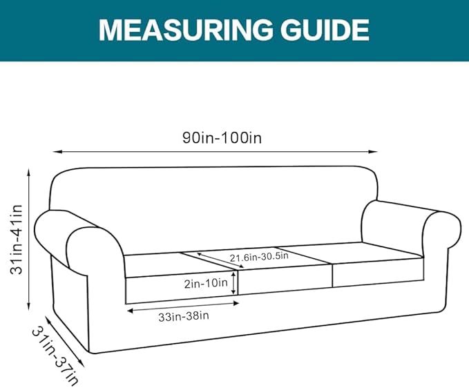 Turquoize 4 Piece Sofa Covers for 3 Cushion Couch Sofa Slipcover Soft Couch Cover for Dogs Washable Furniture Cover with 3 Individual Large Cushion Covers Feature Fabric (Large Sofa, Bronze Green)