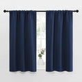 NICETOWN Kitchen Curtains, Short Blackout Curtains & Drapes, Thermal Insulated Rod Pocket Window Treatment Draperies for Nursery (Navy, 34" x 40", Set of 2)