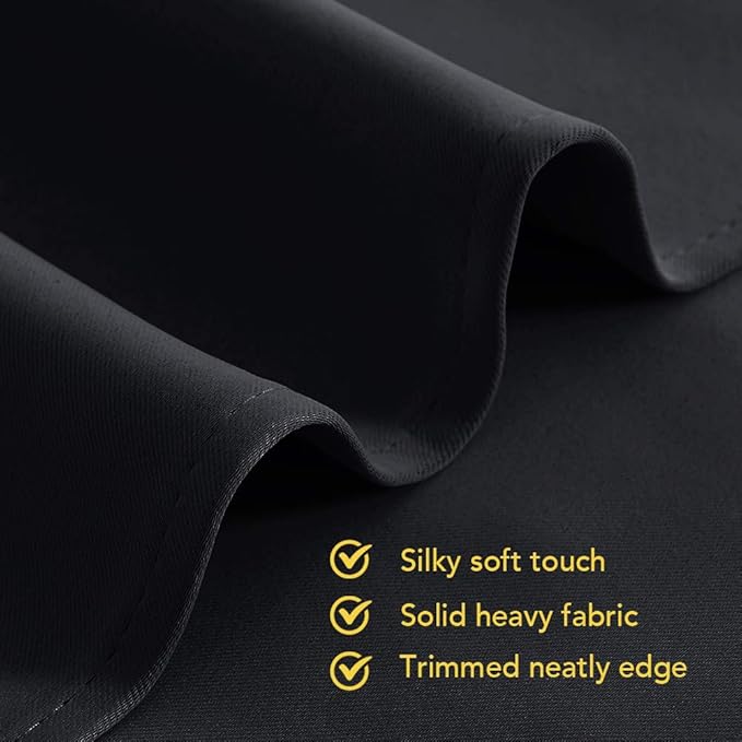 NICETOWN Living Room Curtains 80 inch Length 2 Panels Set, Black, W34, Blackout Thermal Insulated Window Treatment Solid Grommet Room Darkening for Bedroom/Home Office