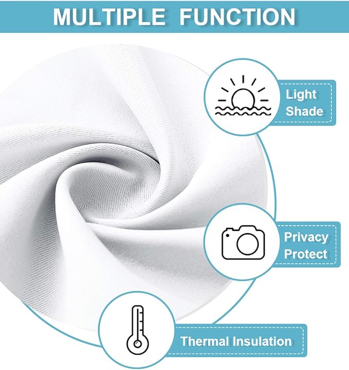 RYB HOME Large Curtains for Bedroom 84 inches Long 2 Panels Set, Privacy Thermal Insultaed Sunlignt Heat Blocking Drapes for Sliding Patio Door, Width 70 by Length 84, Pure White