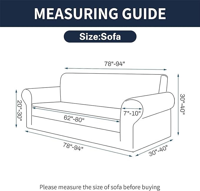 Cupuamon 2026 New Stretch Sofa Slipcovers Couch Cover for 3 Cushion Furniture Protector Sofa Covers with Elastic Bottom Jacquard Fabric Small Checks for Pets, Kids -Sofa, Silver