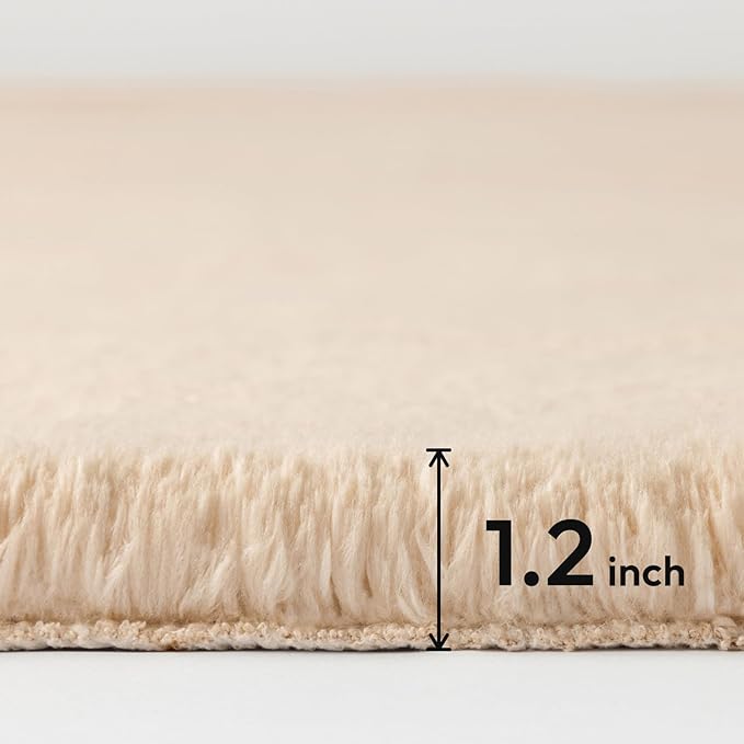 Ashler HOME DECO Ultra Soft Faux Rabbit Fur Chair Couch Cover Area Rug for Bedroom Floor Sofa Living Room Pink 2 x 6 Feet