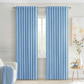 MIULEE Sky Blue Back Tab Blackout Curtains 90 Inches Long 2 Panels Set for Living Room Bedroom Privacy, Rod Pocket/Pinch Pleat Thermal Insulated Room Darkening Pleated Light Blocking Drapes