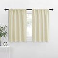NICETOWN Kitchen Curtains, Beige, 34" x 40", Set of 2, Short Blackout Curtains & Drapes, Thermal Insulated Rod Pocket Window Treatment Draperies for Nursery