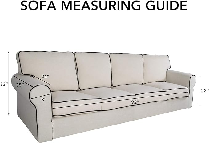PureFit Super Stretch 4 Seater Sofa Slipcover – Spandex Non Slip Soft Couch Sofa Cover, Washable Furniture Protector with Non Skid Foam and Elastic Bottom for Kids, Pets （XX Large, Brown）