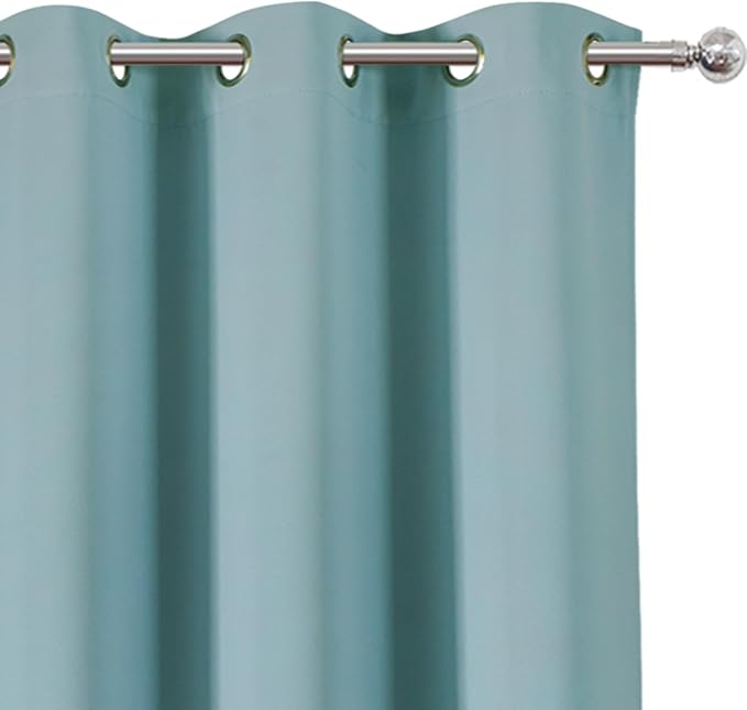 LEMOMO Stone Blue Thermal Blackout Curtains/42 x 72 Inch/Set of 2 Panels Room Darkening Curtains for Bedroom