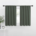 NICETOWN Bedroom Curtains Blackout Draperies - All Season Thermal Insulated Solid Rod Pocket Top Blackout Curtains/Drapes for Kid's Room (Dark Mallard, 1 Pair, 29 x 50Inch)