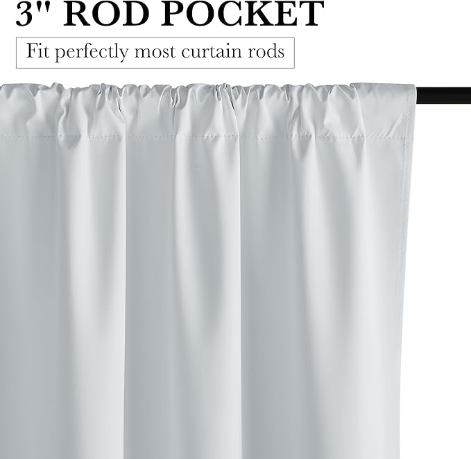 RYB HOME White 100% Blackout Curtains, Short Thermal Insulated Heat & UV Blocking Total Room Darkening Privacy Drapes for Small Window, Width 42 by Length 45, White, 2 Panels