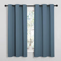 NICETOWN Smoky Blue Blackout Curtains 45 inches Length for Kitchen, 2 Panels, 29" Wide, Thermal Insulated Decoration Drapes for Small Window