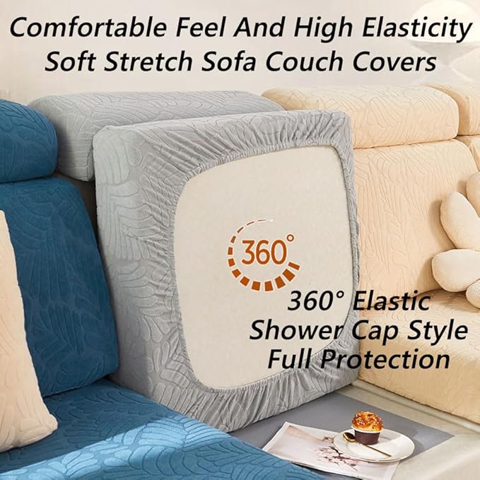 Soothing Home Sofa Covers, Sofa Hero Covers, Wear-Resistant Universal Couch Covers Washable Stretch Sectional Couch Cushion Covers (Light Blue,Headrest Cover)