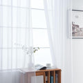 SpaceDresser Basic Rod Pocket Sheer Voile Window Curtain Panels White 1 Pair 2 Panels 42 Width 72 Inch Long for Kitchen Bedroom Children Living Room Yard(White,42 W x 72 L)