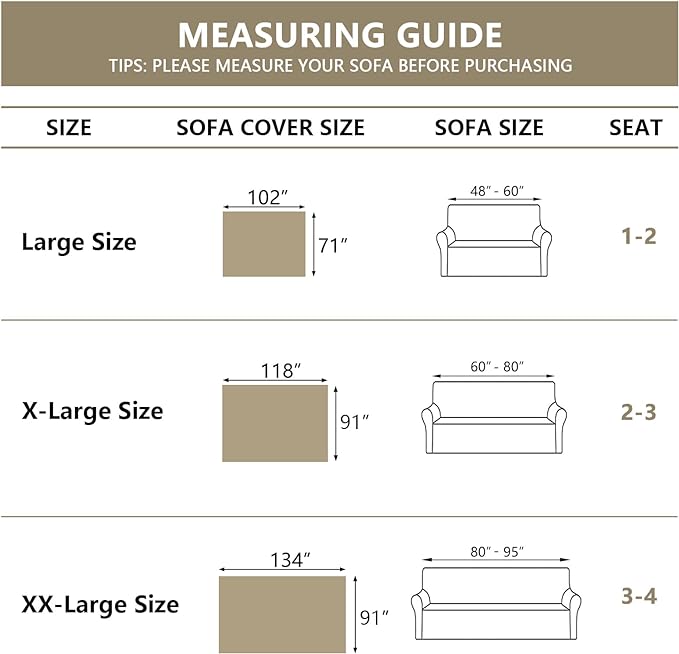 MYSKY HOME Boho Couch Cover Beige Sofa Covers with White Tassel Farmhouse Sofa Slipcover Simple Couch Protector for Dogs Chenille Sectional Couch Covers L Shaped Couch Cushion Covers, 91"x 134"