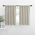 NICETOWN Blackout Curtains for Living Curtains, Room Darkening Window Curtain Panels, Easy-Care Solid Thermal Insulated Draperies/Drapes for Daughter Room (Natural, 2 Panels, 34 by 40)