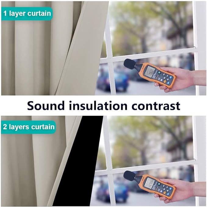 NICETOWN Natural 100% Blackout Curtains for Windows, Super Heavy-Duty Black Lined Total Darkness Drapes for Bedroom, Privacy Assured Window Treatment for Patio (Pack of 2, 52 inches W x 108 inches L)