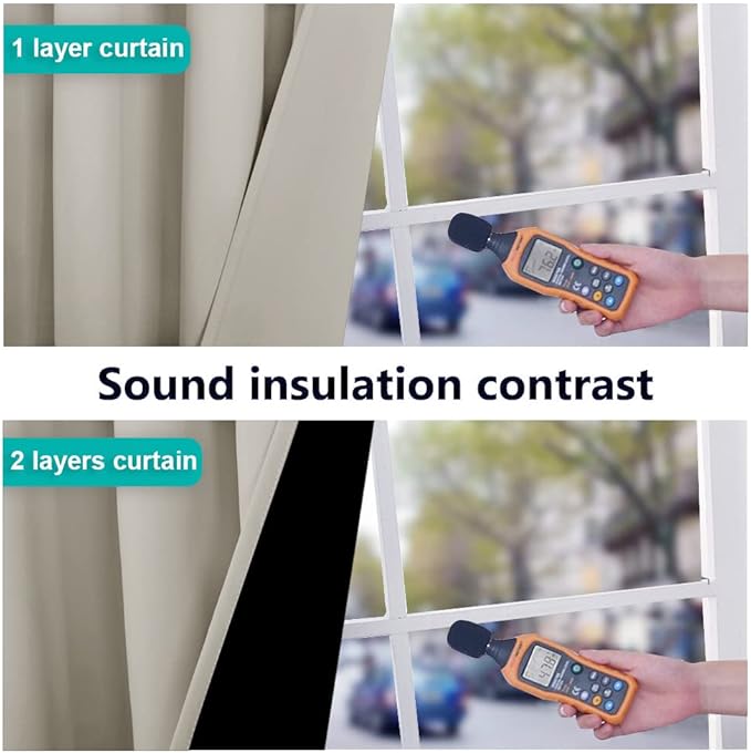 NICETOWN 100% Blackout Blinds, Set of 2, 46" x 96", Natural, Laundry Room Decor Window Treatment Curtains for Large Patio Sliding Door, Thermal Insulated Curtains for Bedroom