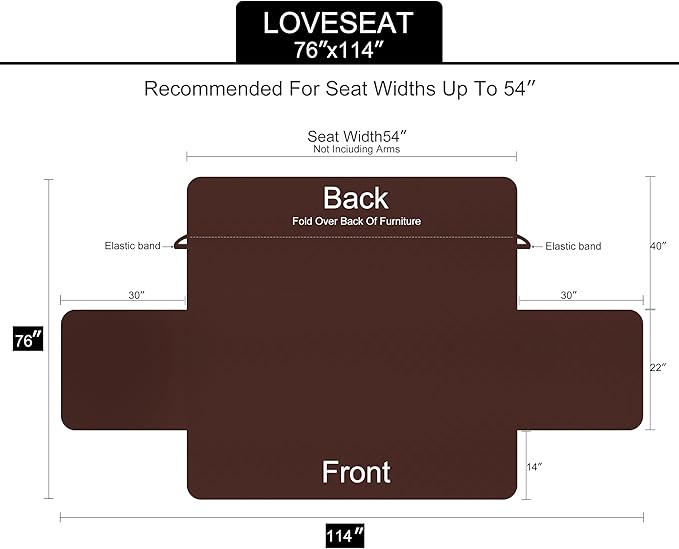 U-NICE HOME Loveseat Sofa Cover Reversible Couch Cover for Dogs with Elastic Straps Water Resistant Furniture Protector for Pets Couch Cover for 2 Cushion Couch (Loveseat, Huntergreen/Sage)
