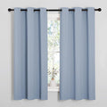 NICETOWN Vintage Blue Blackout Curtains 54 inches Length for Cafe, 2 Panels, 34" Wide, Thermal Insulated Decoration Drapes for Small Window