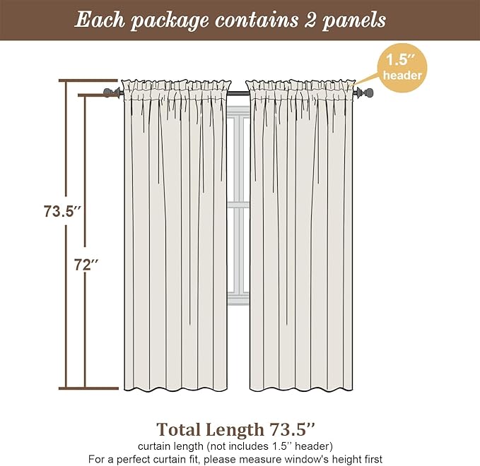 Chyhomenyc Sheer Curtains 72 Inch Length 2 Panels - Light Filtering Soft Airy Rod Pocket Voile Window Curtain Drapes for French Door Bedroom Living Room, 42Wx72L Inch, Denim Blue