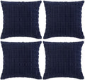 Fancy Homi 4 Packs Dark Grey Decorative Throw Pillow Covers 14x14 Inch for Couch Bed, Rustic Modern Farmhouse Boho Home Decor, Soft Plush Corduroy Gray Cute Square Accent Cushion Case 35x35 cm