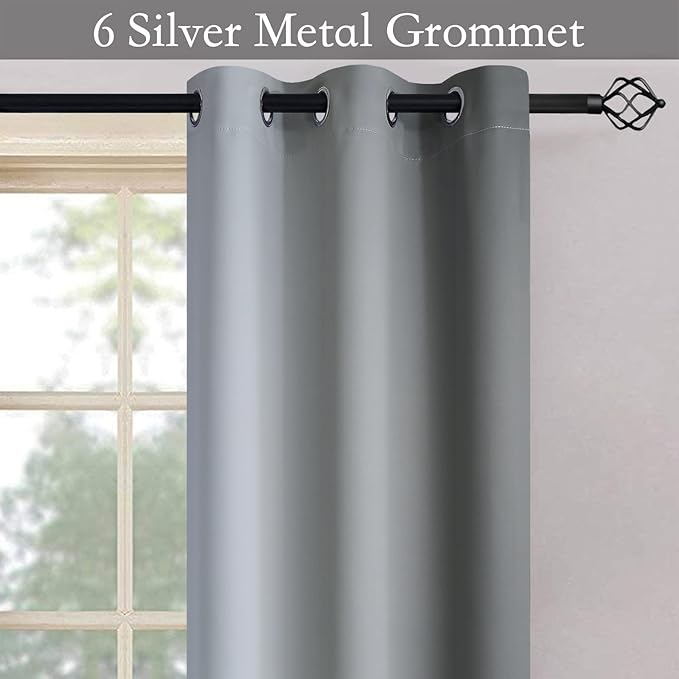 SimpleHome Ombre Room Darkening Curtains 54 inches Length for Bedroom,Grommet Gradient Light Blocking Grey Gradient Window Curtains for Living Room,2 Panels, 42x54 inches