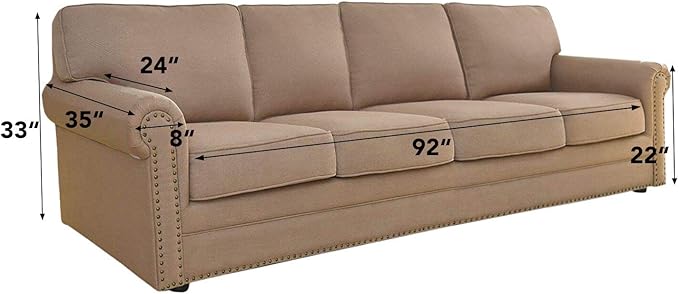 Easy-Going Stretch 4 Seater Sofa Slipcover 1-Piece Sofa Cover Furniture Protector Couch Soft with Elastic Bottom for Kids, Polyester Spandex Jacquard Fabric Small Checks Silver Gray