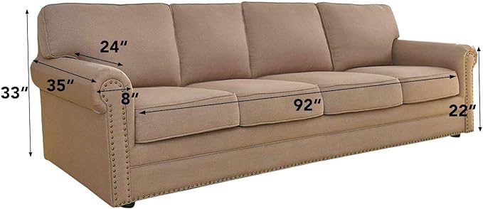 Easy-Going Stretch 4 Seater Sofa Slipcover 1-Piece Sofa Cover Furniture Protector Couch Soft with Elastic Bottom for Kids, Polyester Spandex Jacquard Fabric Small Checks Snow White