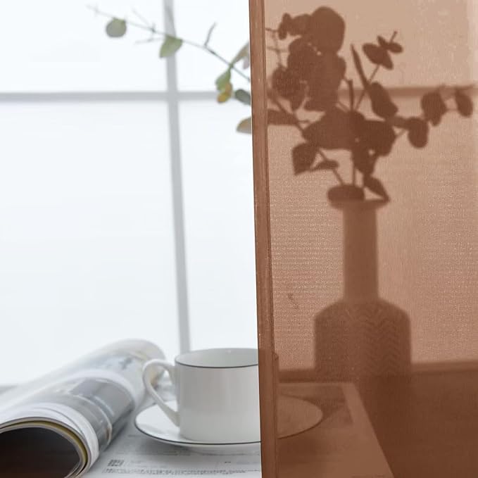 SpaceDresser Brown Sheer Curtains 4 Panels Rod Pocket Semi-Sheer Curtain 90 Inches Long Light Filtering Voile Window Drapes for Bedroom Living Room Kitchen, Each 52W x 90L