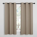 NICETOWN Window Curtain Panels, Thermal Insulated Solid Grommet Blackout Draperies/Drapes for Basement (Taupe, 1 Pair, 34 by 54-inch)