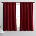 RYB HOME Blackout Curtains for Bedroom Living Room 63 inches Long, Thermal Insulated Privacy Rod Pocket Drapes for Nursery Office Home Theater, Width 34 by Length 63, Burgundy Red, 2 Panels
