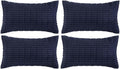 Fancy Homi 4 Packs Navy Blue Decorative Throw Pillow Covers 12x20 Inch for Living Room Couch Bed Sofa, Rustic Modern Farmhouse Boho Home Decor, Soft Plush Corduroy Cute Square Cushion Case 30x50 cm