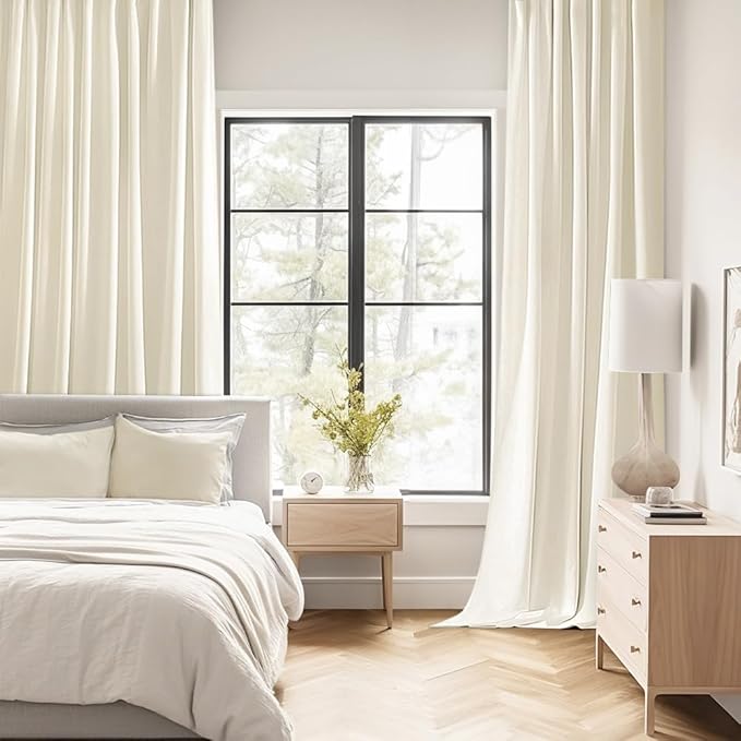 MIULEE Birch Back Tab Blackout Curtains 72 Inches Long 2 Panels Set for Living Room Bedroom Privacy, Rod Pocket/Pinch Pleat Thermal Insulated Room Darkening Pleated Light Blocking Drapes