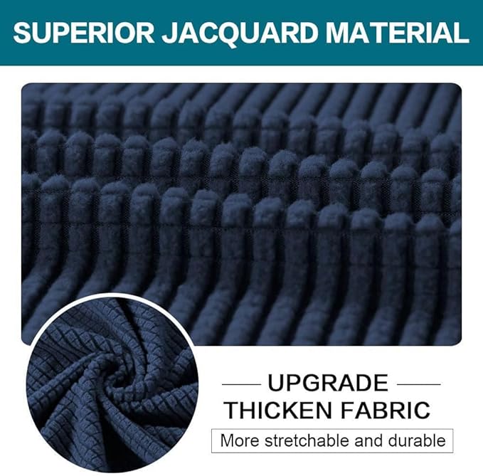 Turquoize 3 Piece Sofa Covers for 2 Cushion Couch Sofa Slipcover Soft Couch Cover for Dogs-Washable Sofa Furniture Covers with 2 Individual Cushion Covers, (2 Cushion Sofa, Navy)