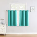 ChrisDowa Small Window Curtains for Kitchen and Bedroom - Grommet Short Thermal Insulated Room Darkening Curtains (2 Panels, Teal, 52 x 36 Inch)