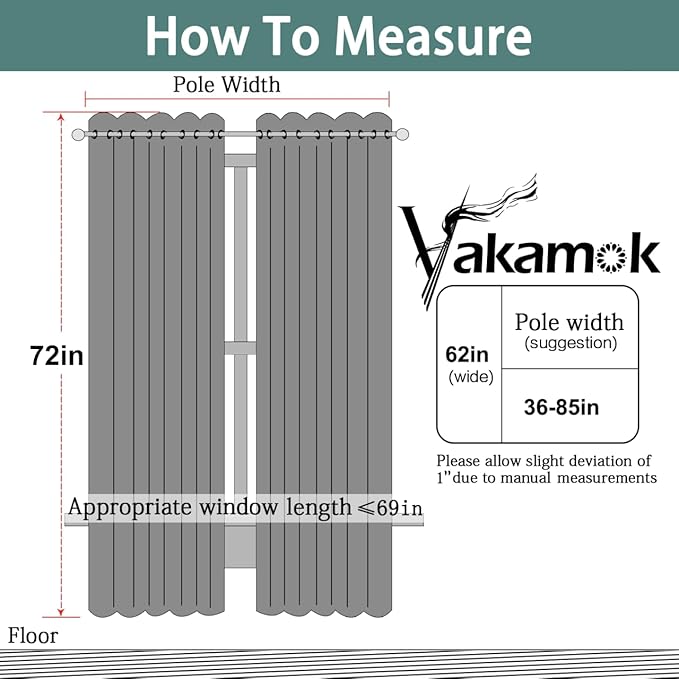 Yakamok Blackout Curtains Room Darkening Thermal Insulated Window Panels,Solid Grommet Top Drapes for Bedroom/Living Room(62Wx72L, Purple, 2 Panels)