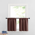 RYB HOME RV Curtains for Camper Windows, Mini Small Thermal Insulated Sunlight Heat Blocking Blackout Privacy Portable Curtains for Travel Trailer, Width 34 by Length 24, Chocolate Brown, 2 Panels